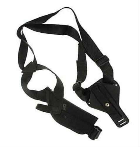 Uncle Mike's Scope Vertical Shoulder Holster Right Hand Black 7.5" Large Revolver Cordura 8504-1